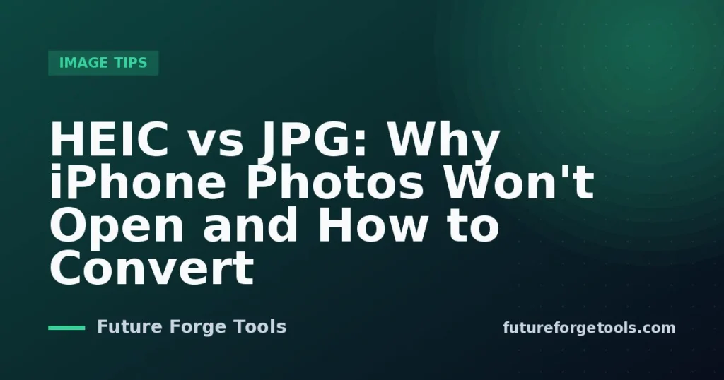 HEIC vs JPG: Why iPhone Photos Won't Open and How to Convert