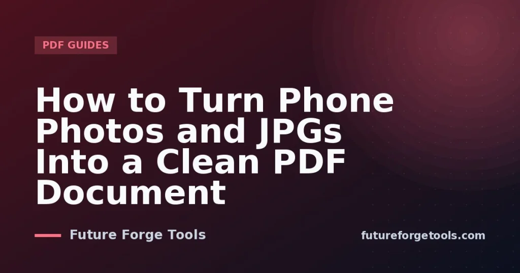 How to Turn Phone Photos and JPGs Into a Clean PDF Document