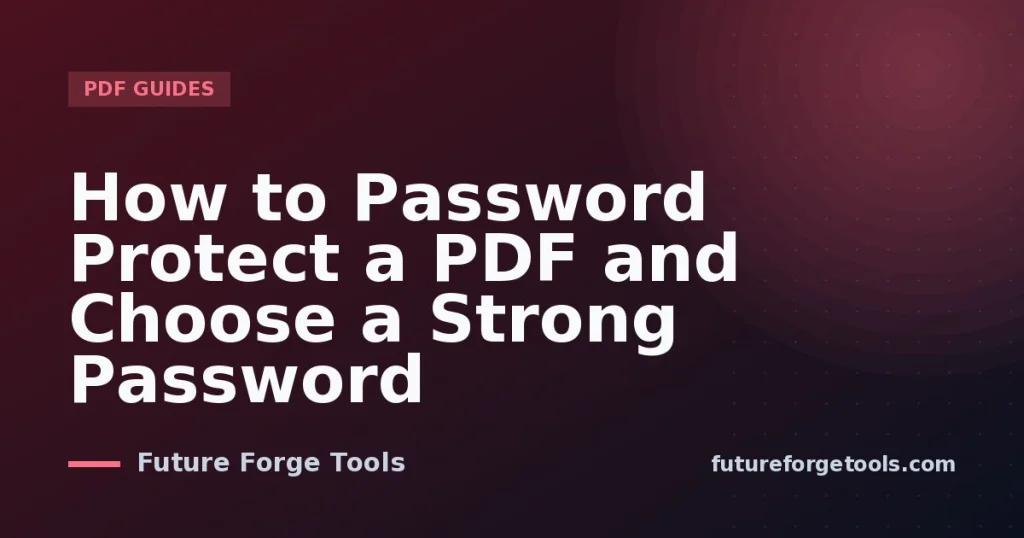 How to Password Protect a PDF and Choose a Strong Password