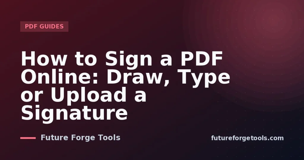 How to Sign a PDF Online: Draw, Type or Upload a Signature
