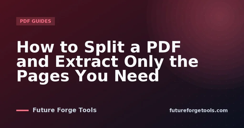 How to Split a PDF and Extract Only the Pages You Need